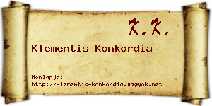 Klementis Konkordia névjegykártya
